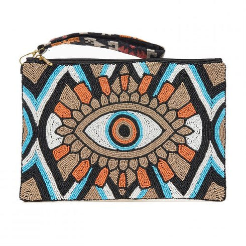 Verde Γυναικείο Τσαντάκι Χειρός 01-1595 Υφασμάτινο με Κέντημα Πολύχρωμο